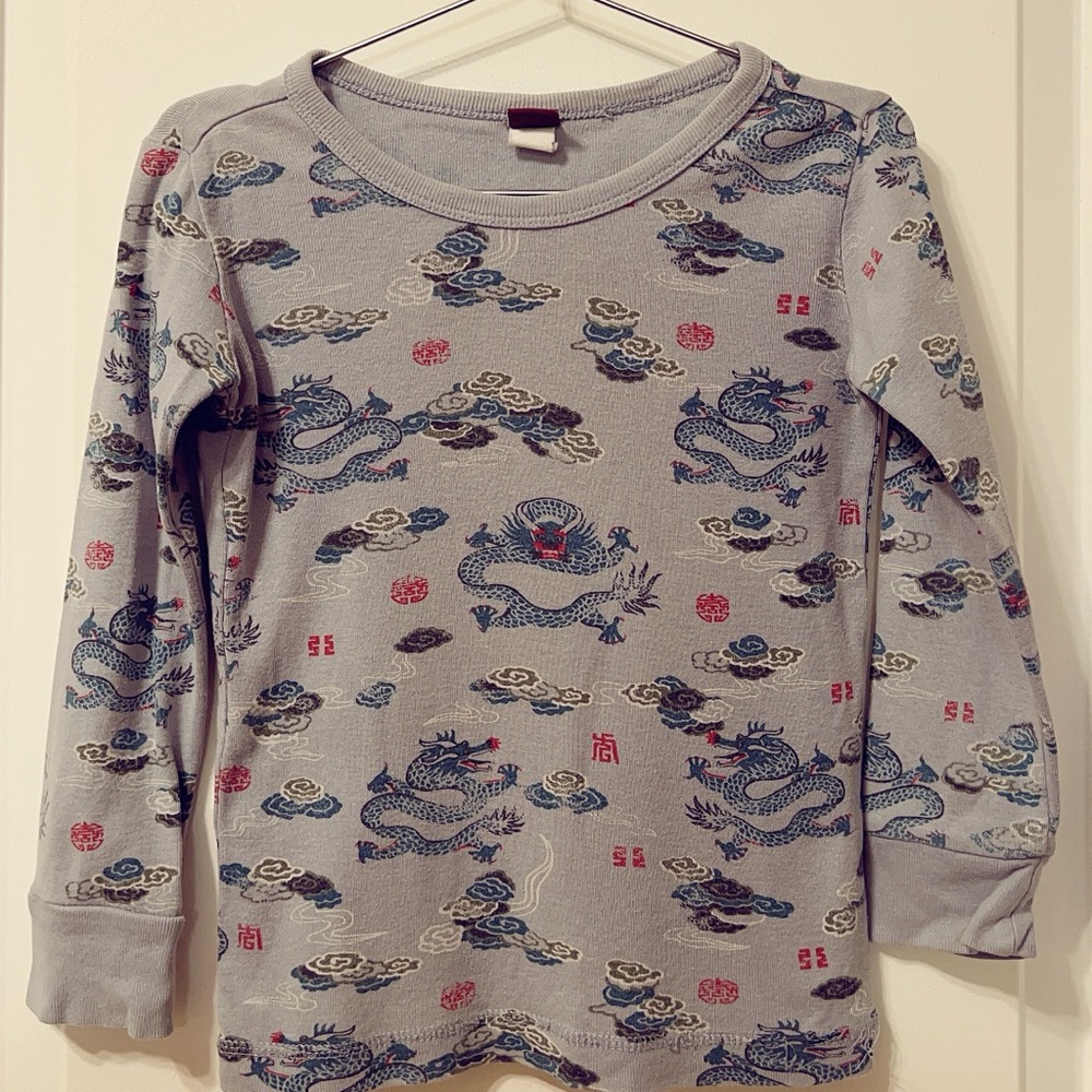 VGUC Tea Collection Dragon long Sleeve Tee kids size 3